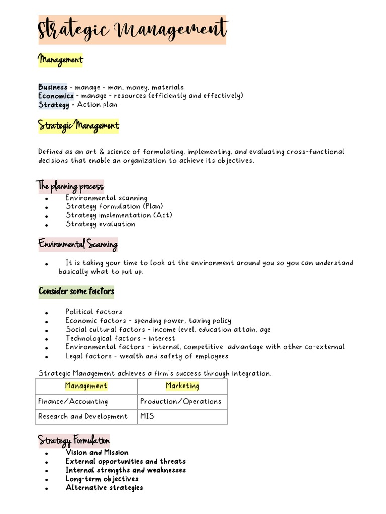 Strategic Management PDF | PDF | Strategic Management | Valuation (Finance)