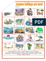 Match the word to the picture activity for types of vacation activities