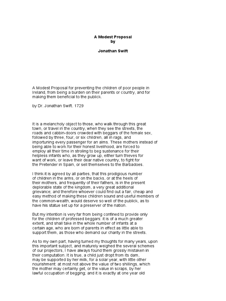 A Modest Proposal | PDF