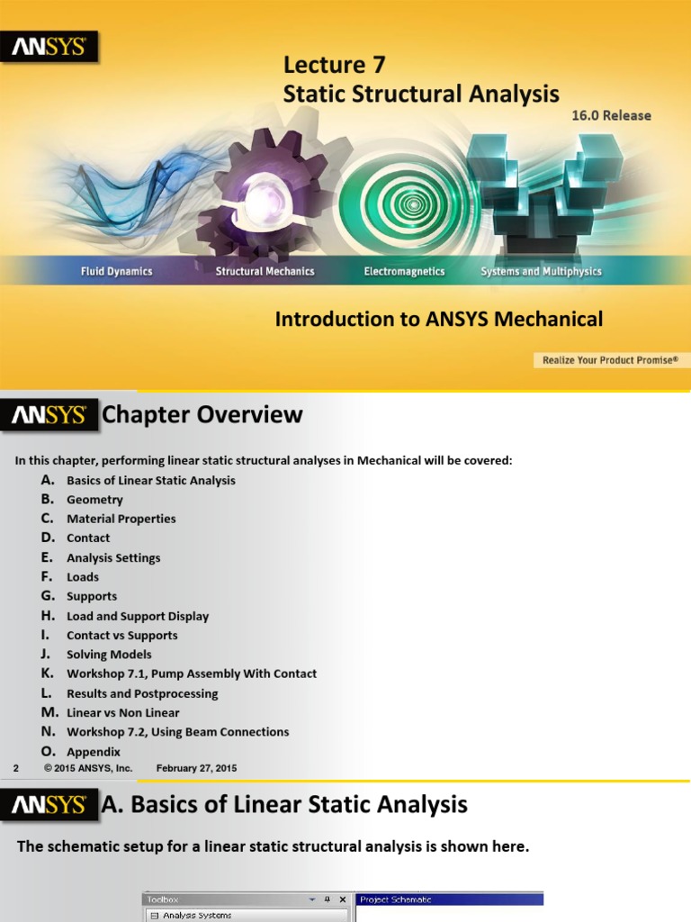 Static Structural Analysis: Introduction To ANSYS Mechanical | PDF ...