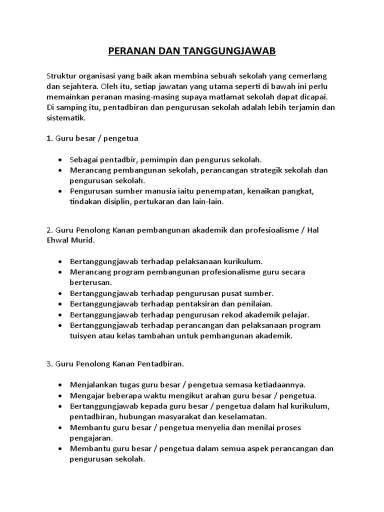 Peranan Dan Tanggungjawab Pdf