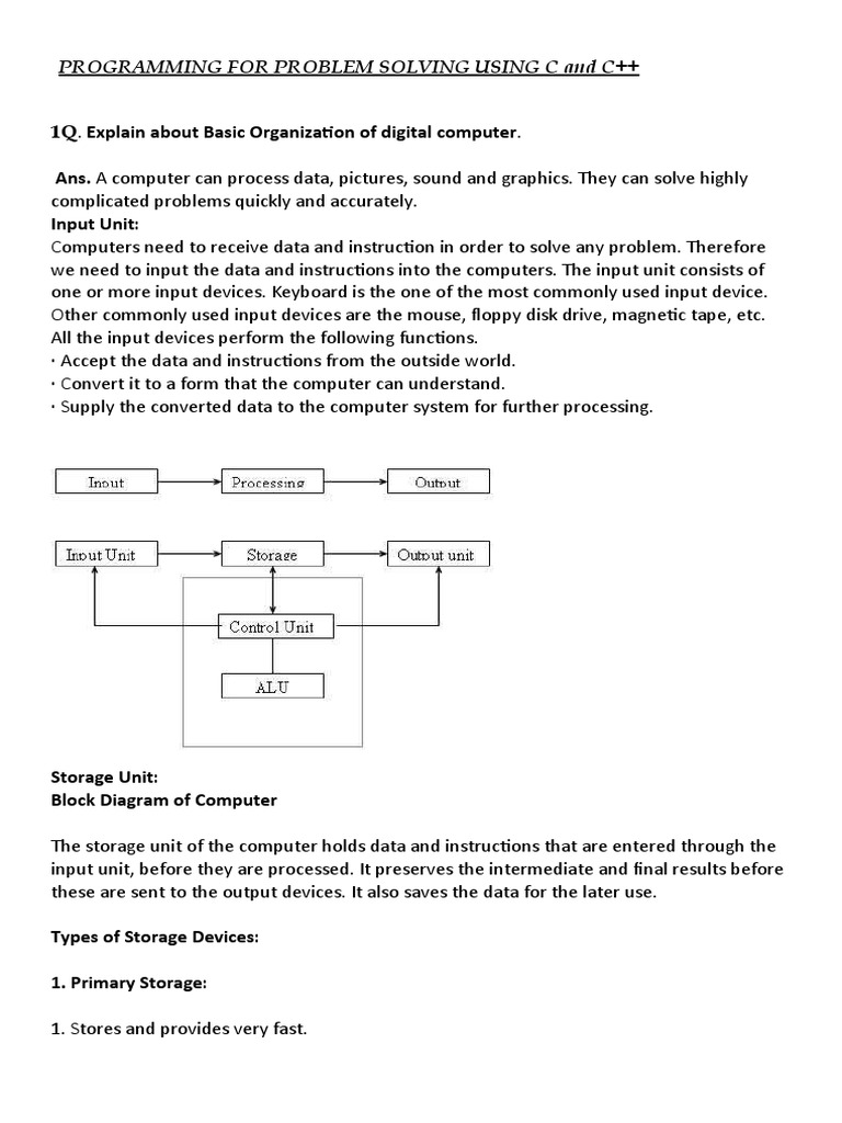 Programming For Problem Solving Using C and C++ | Download Free PDF ...