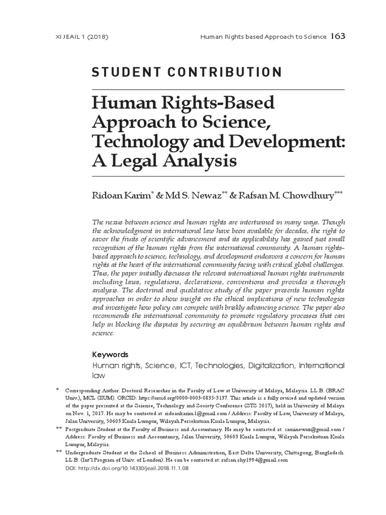 Human Rights Based Approach To Science T PDF | PDF | Human Rights ...