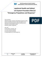 OSH (Occupational Health and Safety) Management System Procedure Manual "Emergency Prepadness and Response"