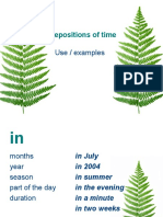 Prepositions of Time: Use / Examples