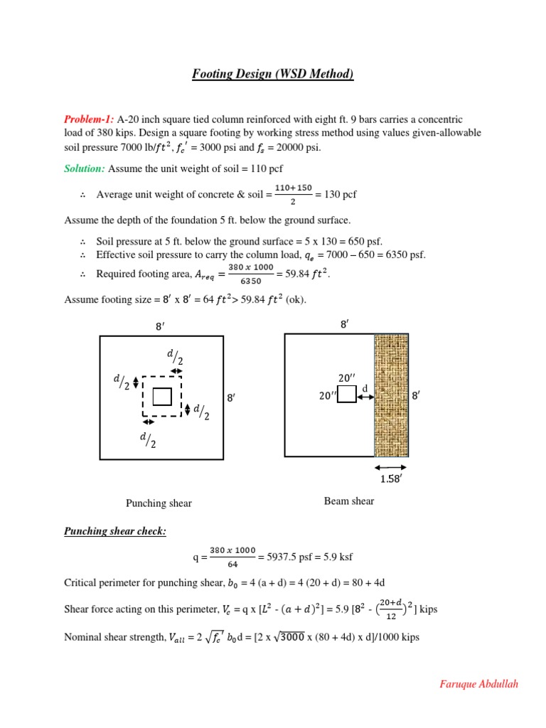 Punching Shear Design in Footings | PDF | Pressure | Shear Stress
