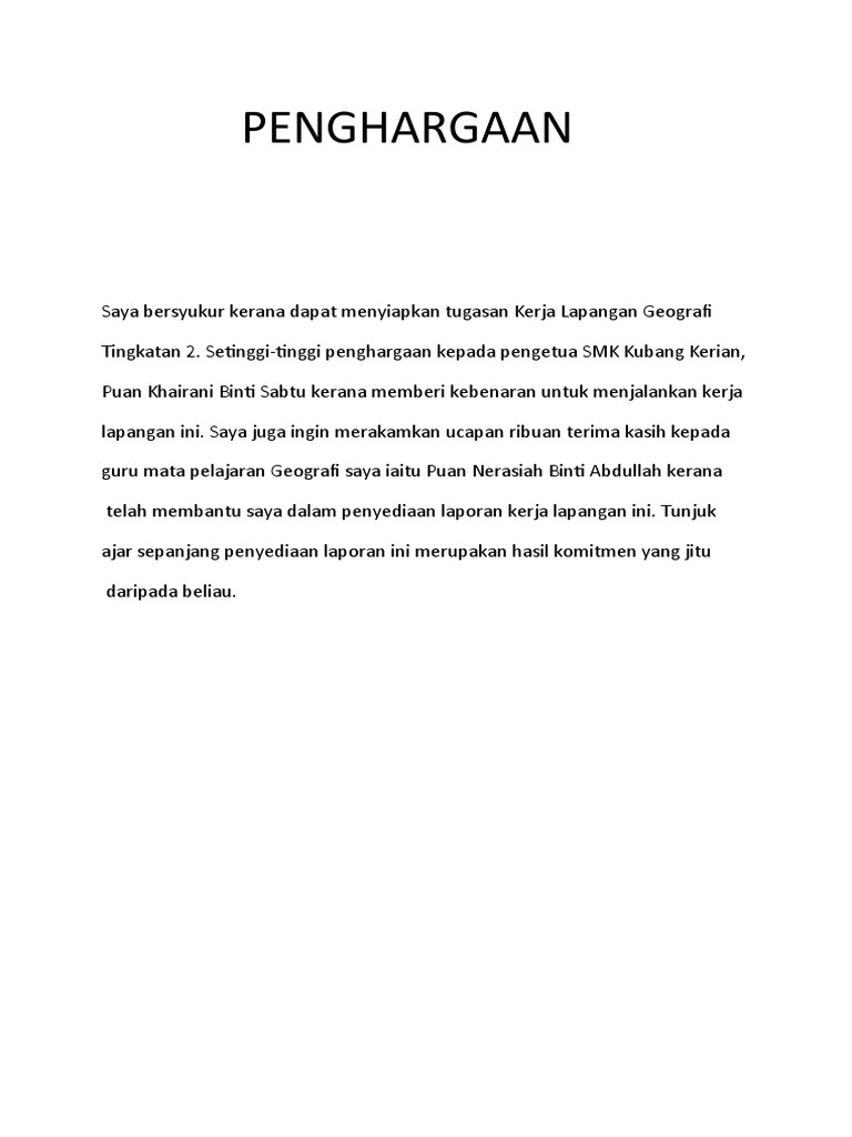 Kerja Lapangan Geografi Pdf