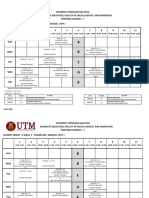 Universiti Teknologi Malaysia School of Education, Faculty of Social Sciences and Humanities TIMETABLE 20202021 - 1