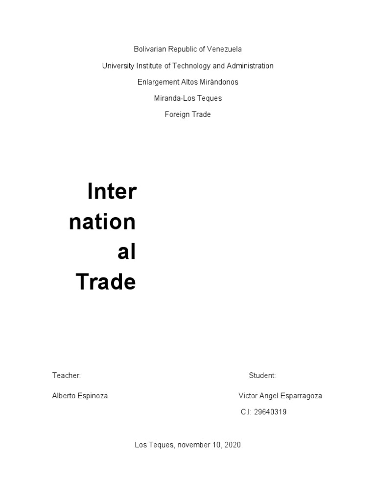 Overview of International Trade Concepts | PDF | Trade | Exports