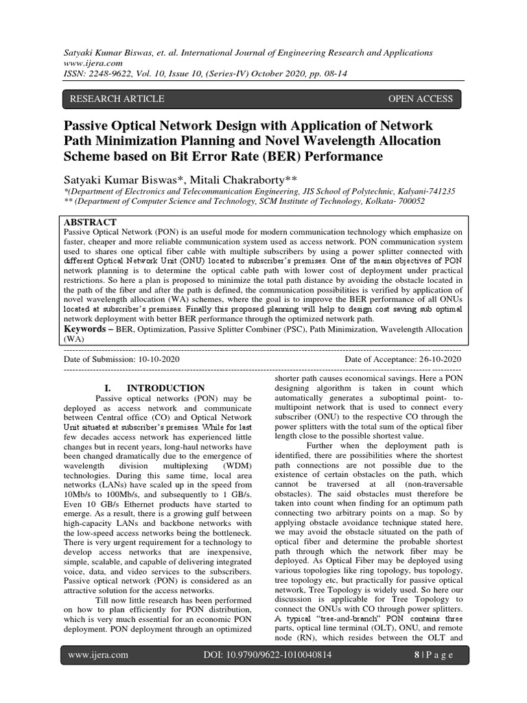 Passive Optical Network Design With Appl PDF PDF
