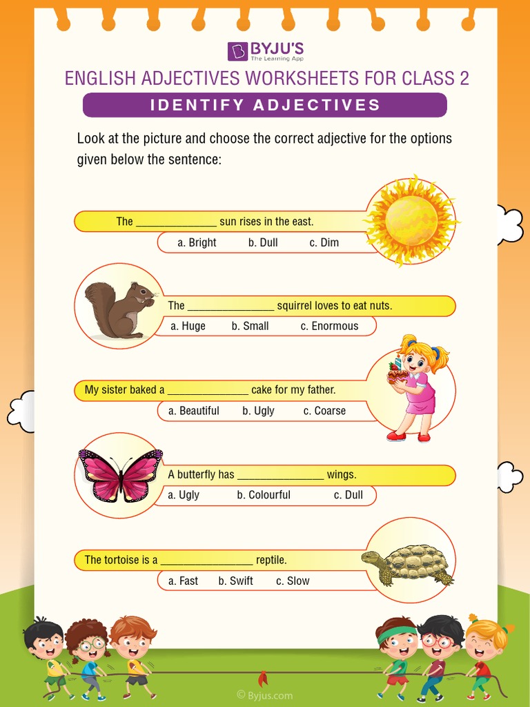 Adjective Worksheet for Class 2 | PDF