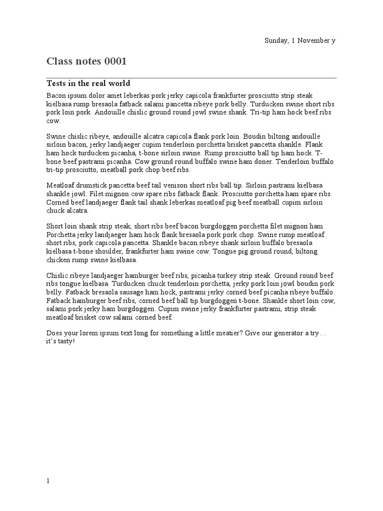 Class Notes 0001: Tests in The Real World | PDF