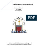 All Saints' Day Nov. 1, 2020
