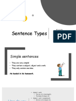 Sentence Types: Simple, Compound Complex