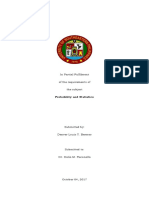 In Partial Fulfilment of The Requirements of The Subject: Probability and Statistics