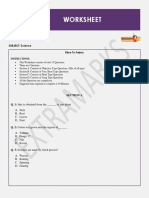 Worksheet: Board: Cbse Class: Vi SUBJECT: Science Fibre To Fabric