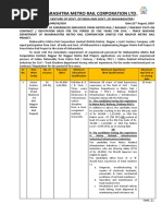 Maharashtra Metro Rail Corporation LTD.: (A Joint Venture of Govt. of India and Govt. of Maharashtra)