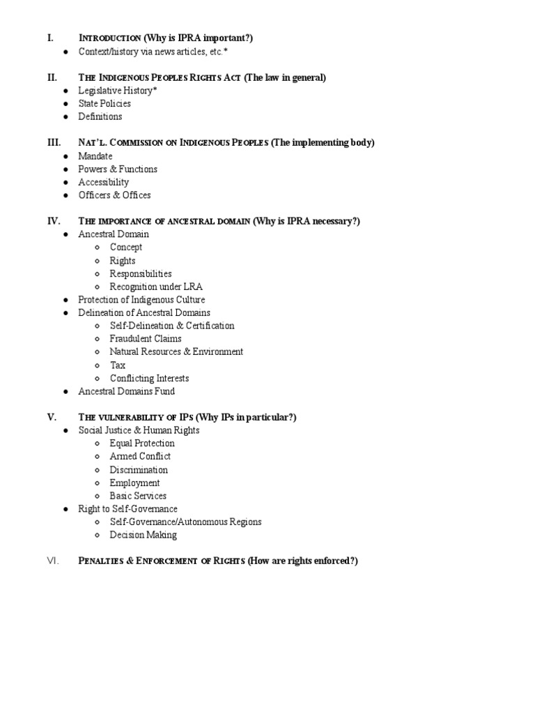 I. I (Why Is IPRA Important?) : Ntroduction | PDF | Law