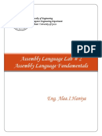 Assembly Language Lab # 2 Assembly Language Fundamentals: Eng. Alaa.I.Haniya
