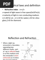 Basic Optical Laws and Definition