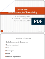 Lecture On Basic Concept of Probability: DR Mohammed Taj Uddin Professor of Statistics, SUST