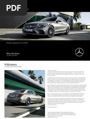 Mercedes Benz Preisliste C Klasse Limousine W205
