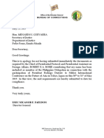 DG Letter To Chief, Borje of Foreign Affairs