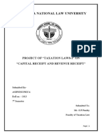 Chanakya National Law University: Project of "Taxation Laws-I" On "Capital Receipt and Revenue Receipt"
