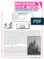 Algunos Escritores de 1898 para Tercero de Secundaria