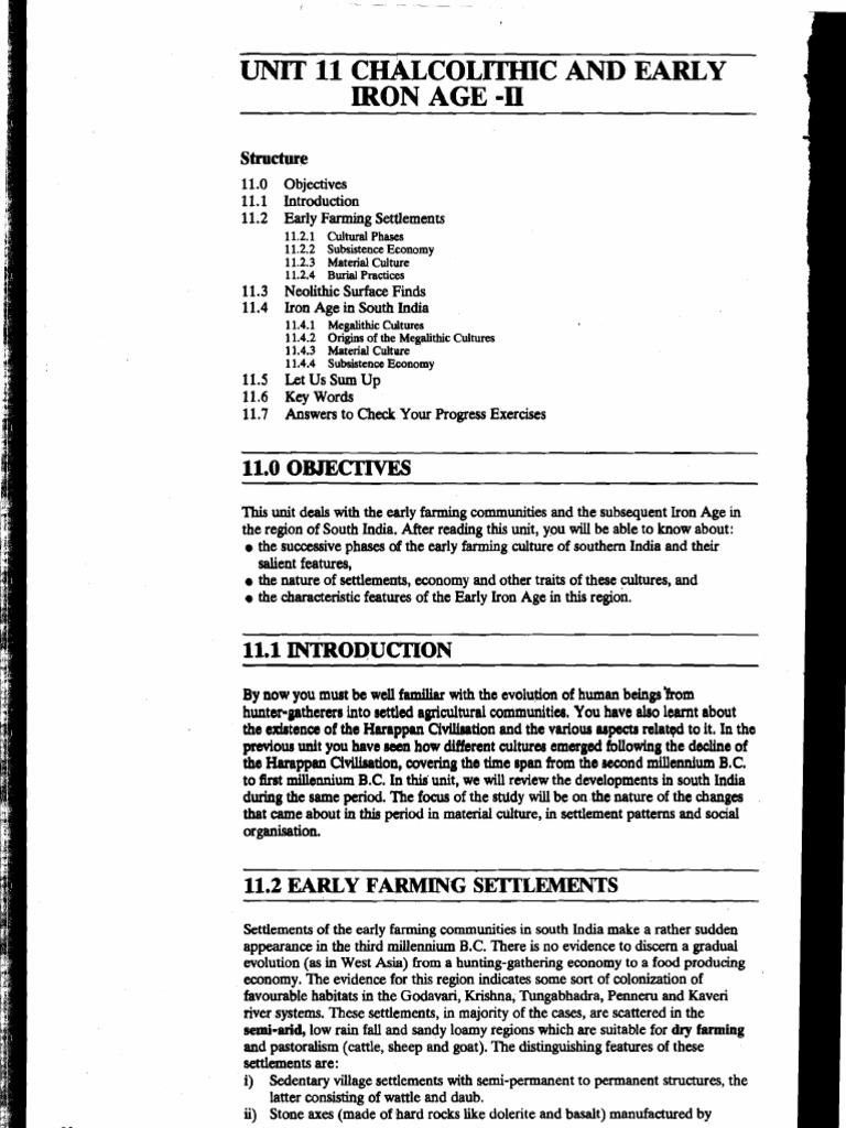 Unit-11 Chalcolithic and Early Iron Age II PDF | PDF | Pottery | Neolithic