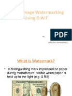 Digital Image Watermarking Using D.W.T: By: Ashish Kumar (09407) Abhilasha Verma (09401