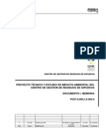 Proyecto Tecnico y Estudio de Impacto Ambiental Del Centro de Gestion de Residuos de Gipuzkoa