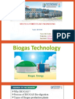 Me8792 & Power Plant Engineering: Topic: BIOGAS