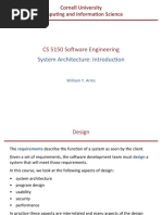 CS 5150 So (Ware Engineering: System Architecture: Introduc On