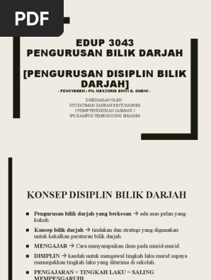 Topik 4 Model Pengurusan Bilik Darjah