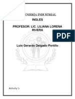Ingeniería Industrial Ingles Profesor: Lic. Liliana Lorena Rivera