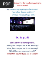 Unit 9. Film Lesson 1. Do You Fancy Going To The Cinema?