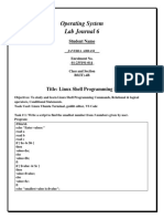 Operating System Lab Journal 6: Title: Linux Shell Programming II