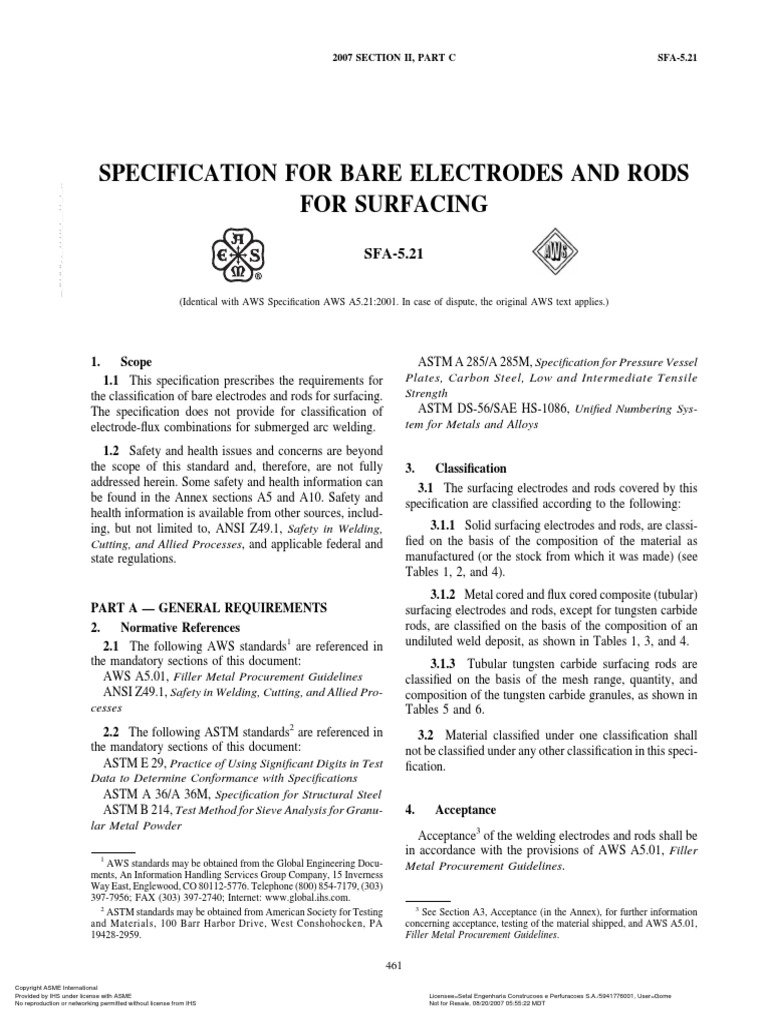 Sfa 5.21 PDF Welding Construction