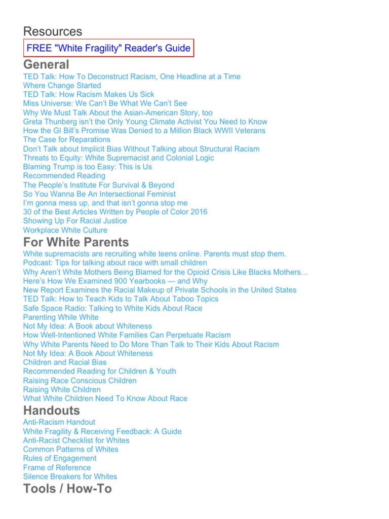 Anti-Racism Resources and Guides | PDF | Whiteness Studies | Racism