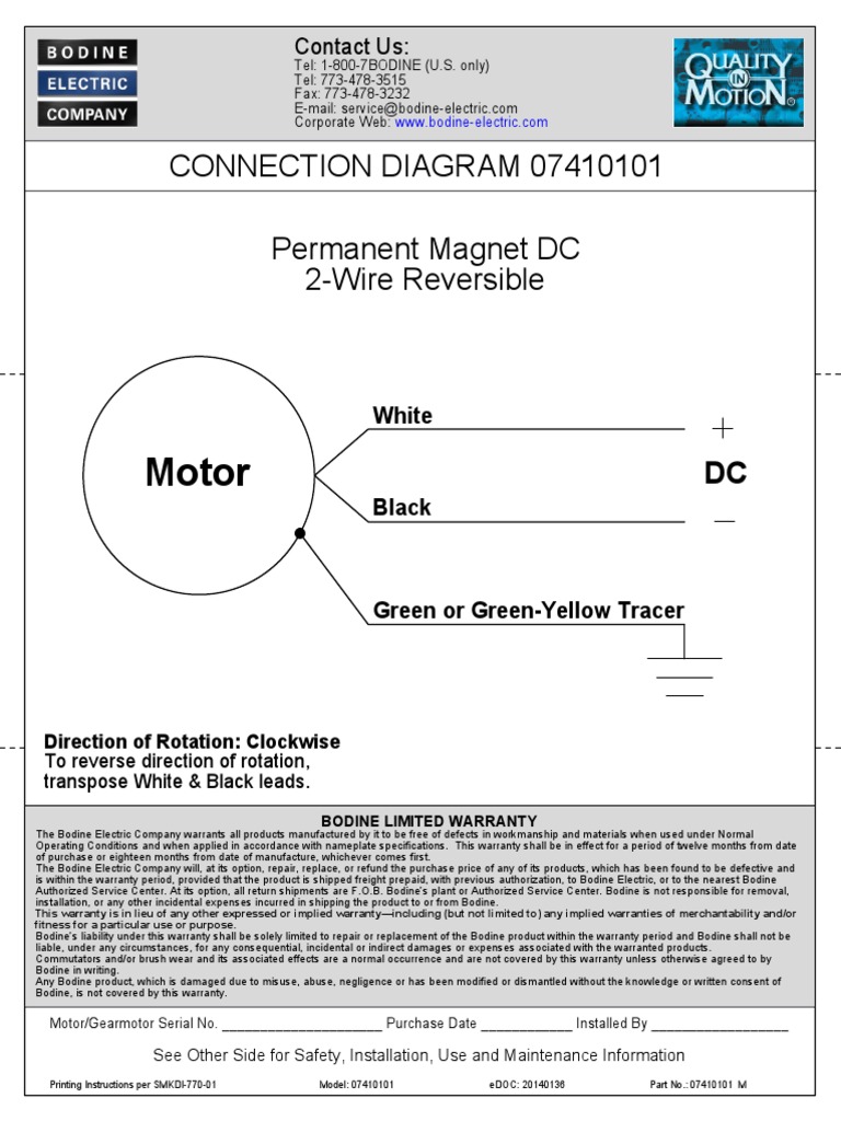 Bodine DC Motor Wiring Guide | PDF | Electric Motor | Capacitor