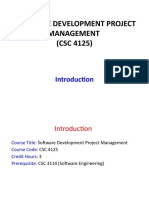 Software Development Project Management (CSC 4125)