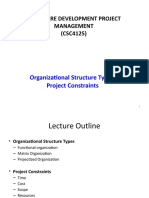 Software Development Project Management (CSC4125) : Organizational Structure Types Project Constraints