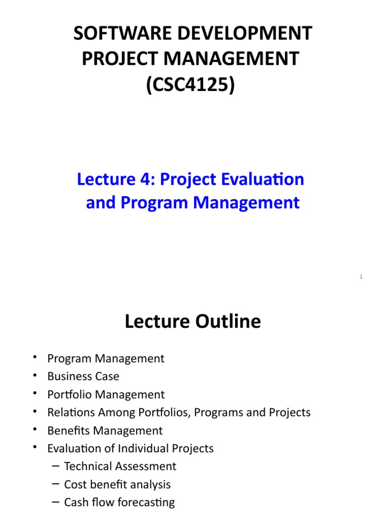Software Development Project Management (CSC4125) | PDF | Net Present ...