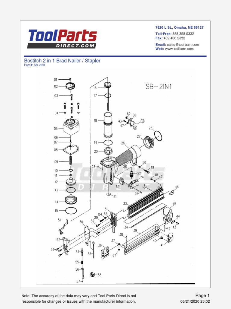 Bostitch 2 in 1 Brad Nailer / Stapler PDF Screw Equipment