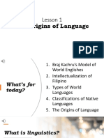 1 - ORIGINS OF LANGUAGE (Handout)