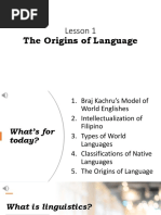 1 - ORIGINS OF LANGUAGE (Handout)