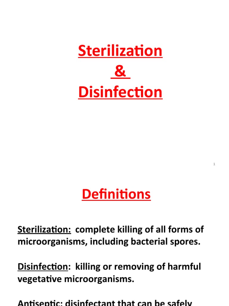 Sterilization Disinfection Ot PDF Sterilization (Microbiology