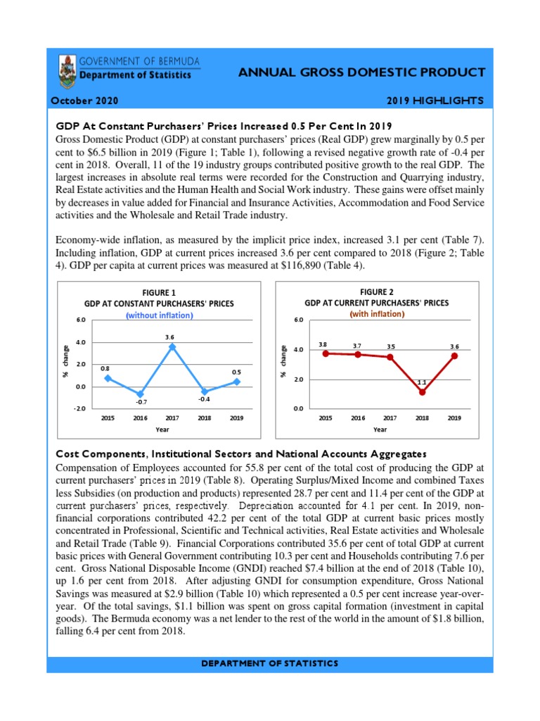 Bermuda GDP Report 2019 Highlights | PDF | Gross Domestic Product ...