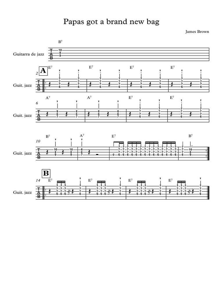 Papas Got A Brand New Bag Partitura Completa PDF